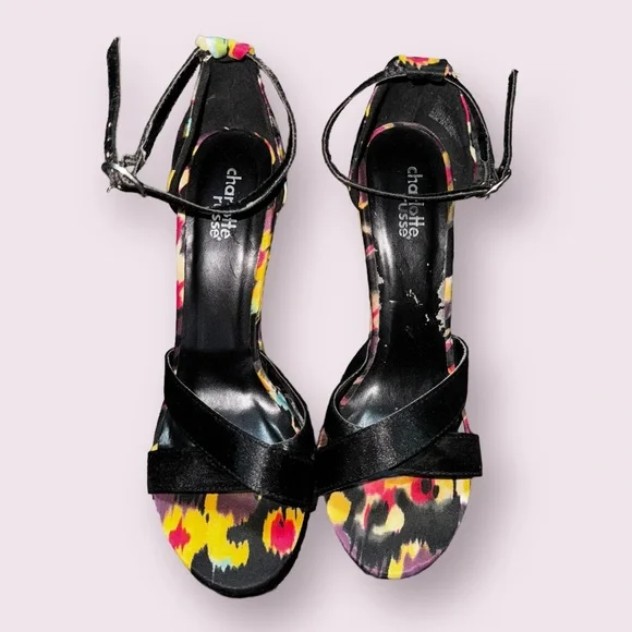 Charlotte Rose Multicolor Wedge Platform Heels - Picture 3 of 6